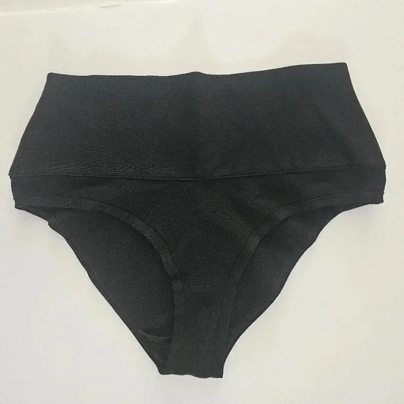 Skims Knit Beachwear High Waisted Bottom - Onyx - Picture 3 of 6